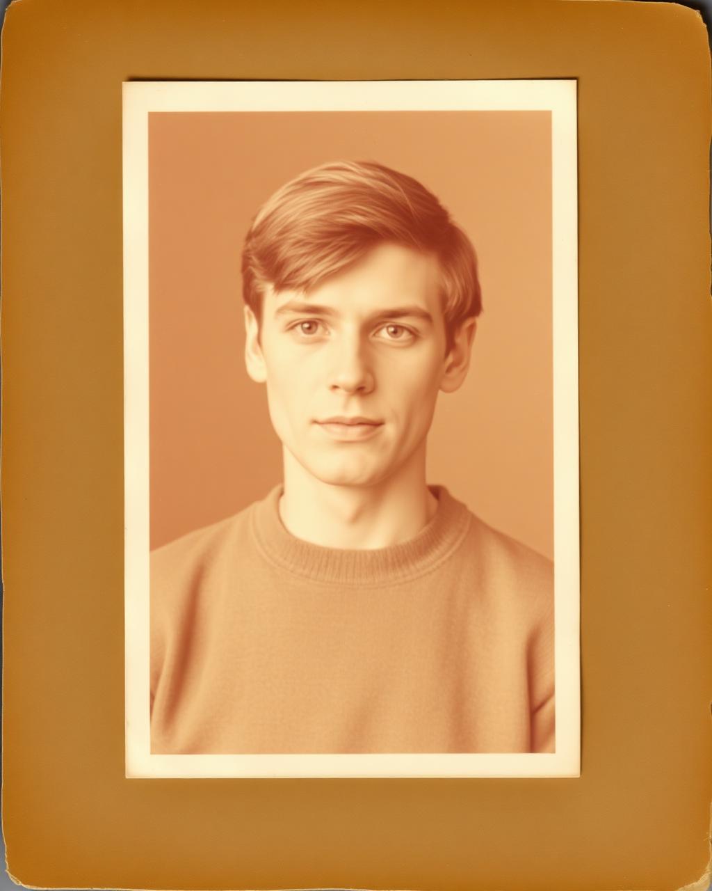 An old portrait of Bent as a young man